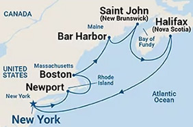 Canada & New England gay bears cruise map