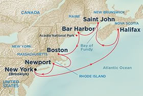 Canada & New England Adventure Bears gay cruise map