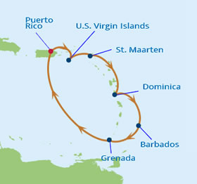 Southern Caribbean HIV gay cruise map