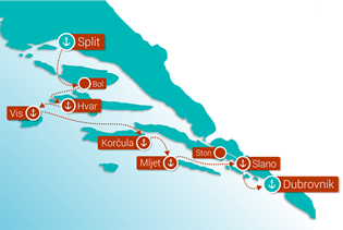 Croatia Gay Cruise map