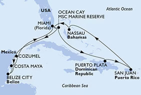Caribbean & Bahamas Gay Cruise map