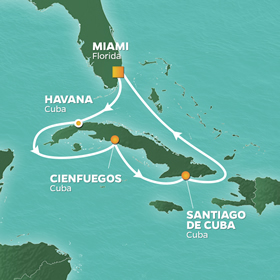 Cuba Luxury Gay Cruise map
