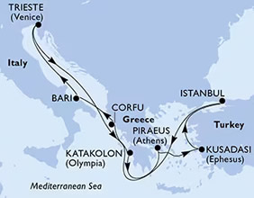 Greece Turkey Gay Cruise map