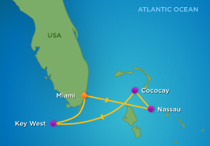 Miami Beach Gay Pride cruise 2016 map
