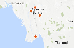 Myanmar Gay Cruise Tour map