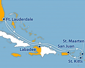 Atlantis 2013 Independence Caribbean gay cruise map