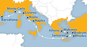 Atlantis 2016 Mediterranean gay cruise map