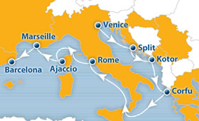 2016 Mediterranean gay cruise map