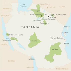 Tanzania Gay Safari Tour Map