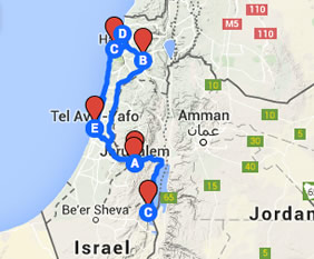 Gay Israel Tour Map