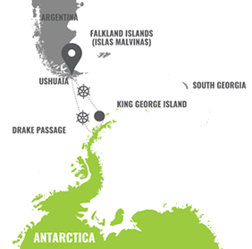 Antarctica gay cruise map