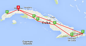 Cuba gay tour map