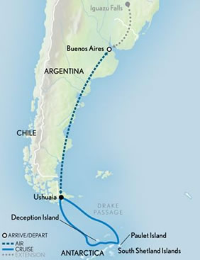 Antarctica Gay Cruise Map
