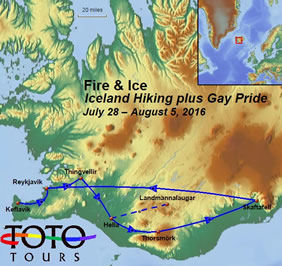 Iceland Gay Tour Map