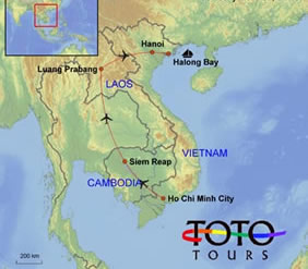 Indochine Gay Tour Map