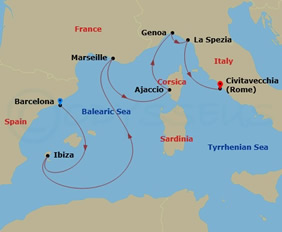 Mediterranean gay bears cruise map
