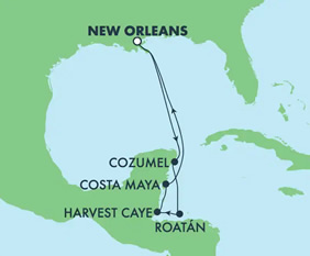 New Orleans Caribbean Gay cruise map
