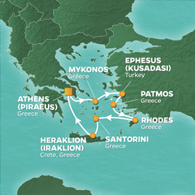 Greek Isles Luxury Gay Cruise map