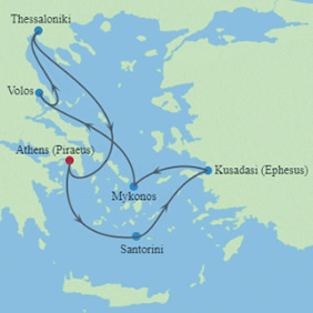 Greece Gay Cruise map
