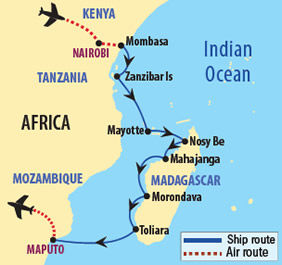 Madagascar gay cruise map