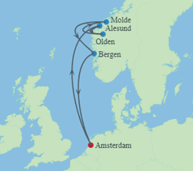 Norwegian Fjords gay cruise map