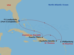 Caribbean Gay Cruise map