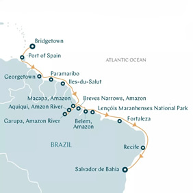 South America gay cruise map