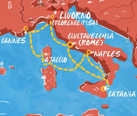 Virgin Italy gay cruise map