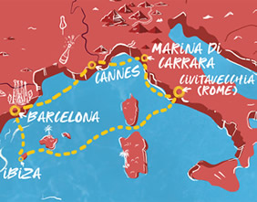 Virgin Mediterranean gay cruise map