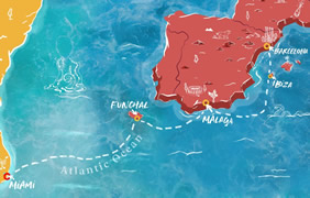 Virgin Transatlantic gay cruise map