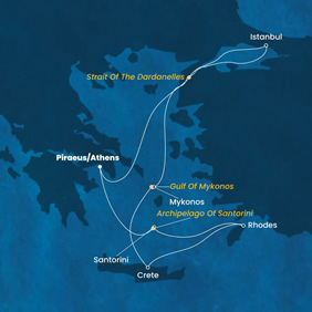 Greek Isles gay cruise map