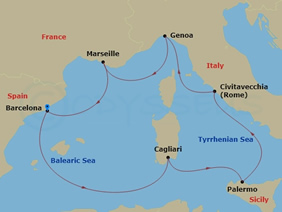 Mediterranean Pride gay cruise map