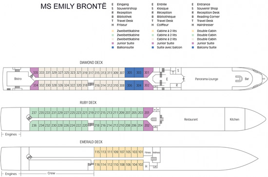 MS Emily Bronte deck plan