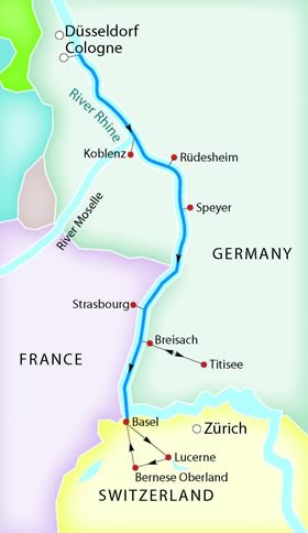 Rhine River Gay Cruise map