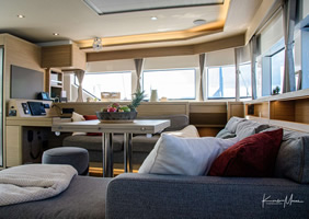 Lagoon catamaran lounge