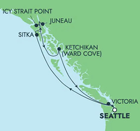 Alaska Gay Bears cruise map