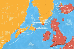 Iceland to New York gay cruise map
