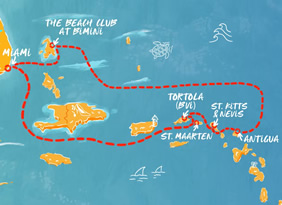 Virgin Caribbean gay cruise map