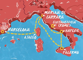 Virgin Mediterranean bear cruise map