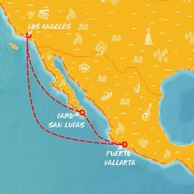 Mexican Riviera gay cruise map