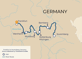 Rhine River Christmas gay cruise map