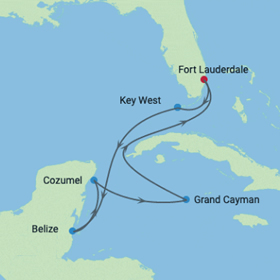 Pitbull Caribbean Gay cruise map
