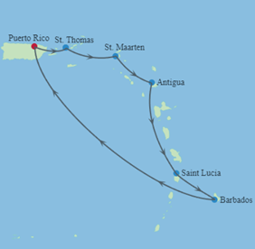 Bears On Deck Caribbean cruise map