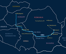 Lower Danube gay cruise map