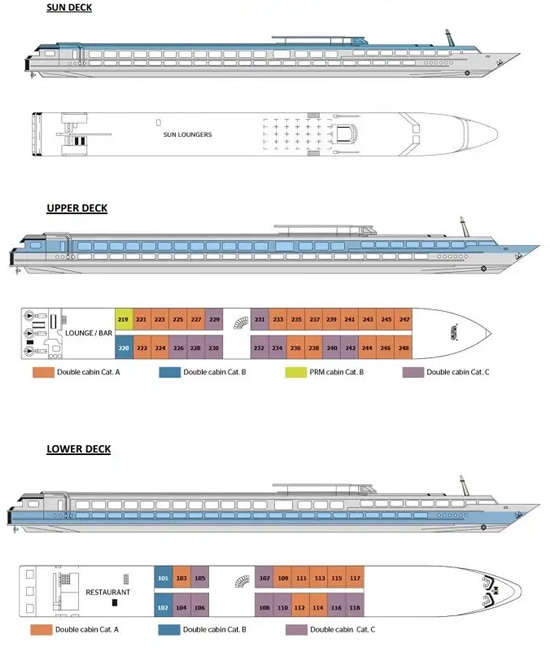 Loire Princesse deck plans