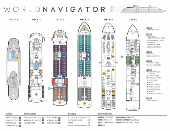 World Navigator deck plans