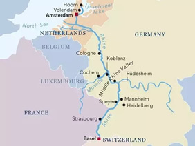 Rhine River gay cruise map