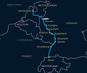Rhine River gay cruise map
