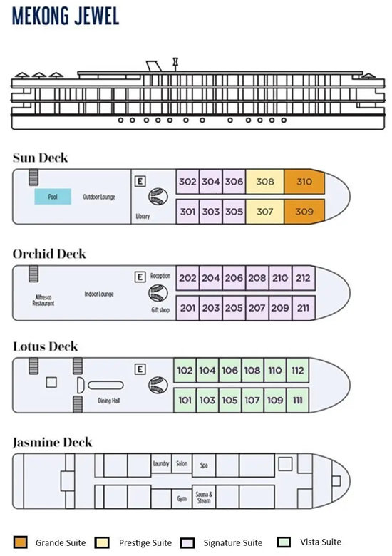 Mekong Jewel deck plans