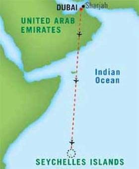 Dubai & Seychelles Gay Tour map